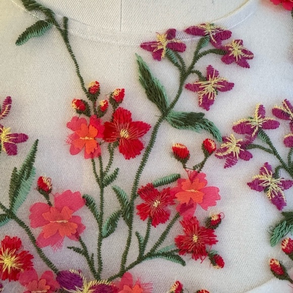 BCBG MaxAzria Gardenia Embroidered Tule Sleeveless Round Neck Dress Size 4 - Picture 8 of 9